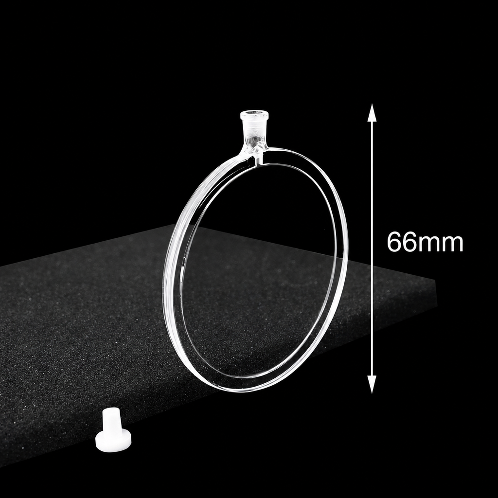 (MQQST011) Stoppered Cylindrical Quartz Cuvette, 1 mm Path, 66 mm Body Height, 69 mm Overall Height