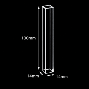 (MQQFC019) Quartz Cuvette Sample Cell, Capacity: 10 mL, Dimensions: 10 × 10 × 100 mm, Four-Side Light-Transmitting Design, Optical-Cement-Bonded Integrated Construction, 1 Piece