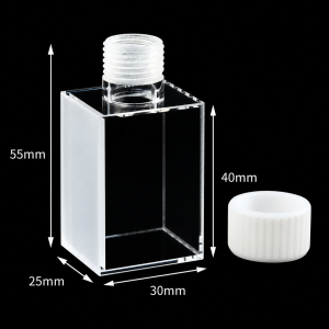 (MQQSC070) Quartz Screw-Top Cuvette, Broad Rectangular Chamber