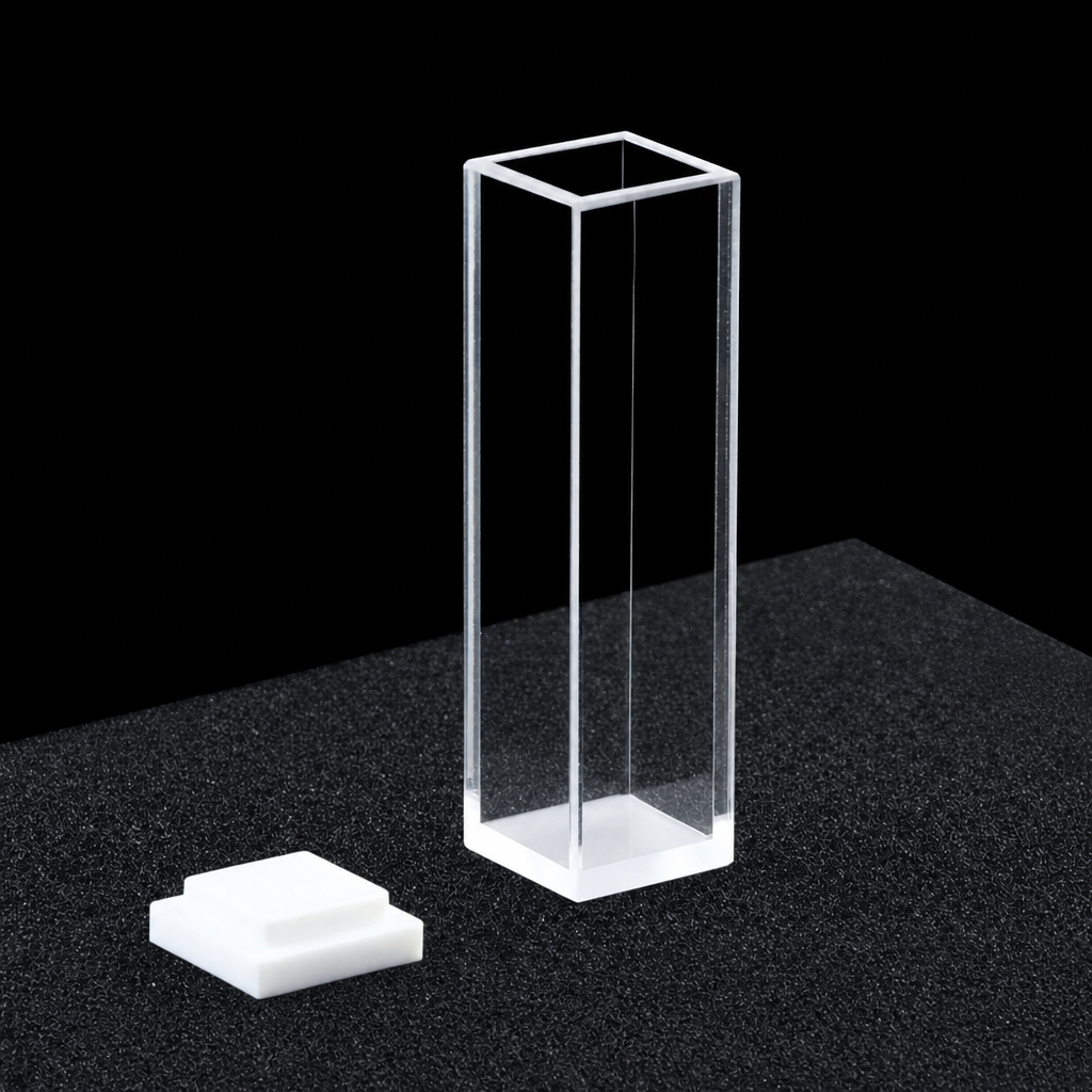 (MQQPA006) Glass Cuvette Sample Cell, Four-Way Optical Configuration, Integrated One-Piece Construction