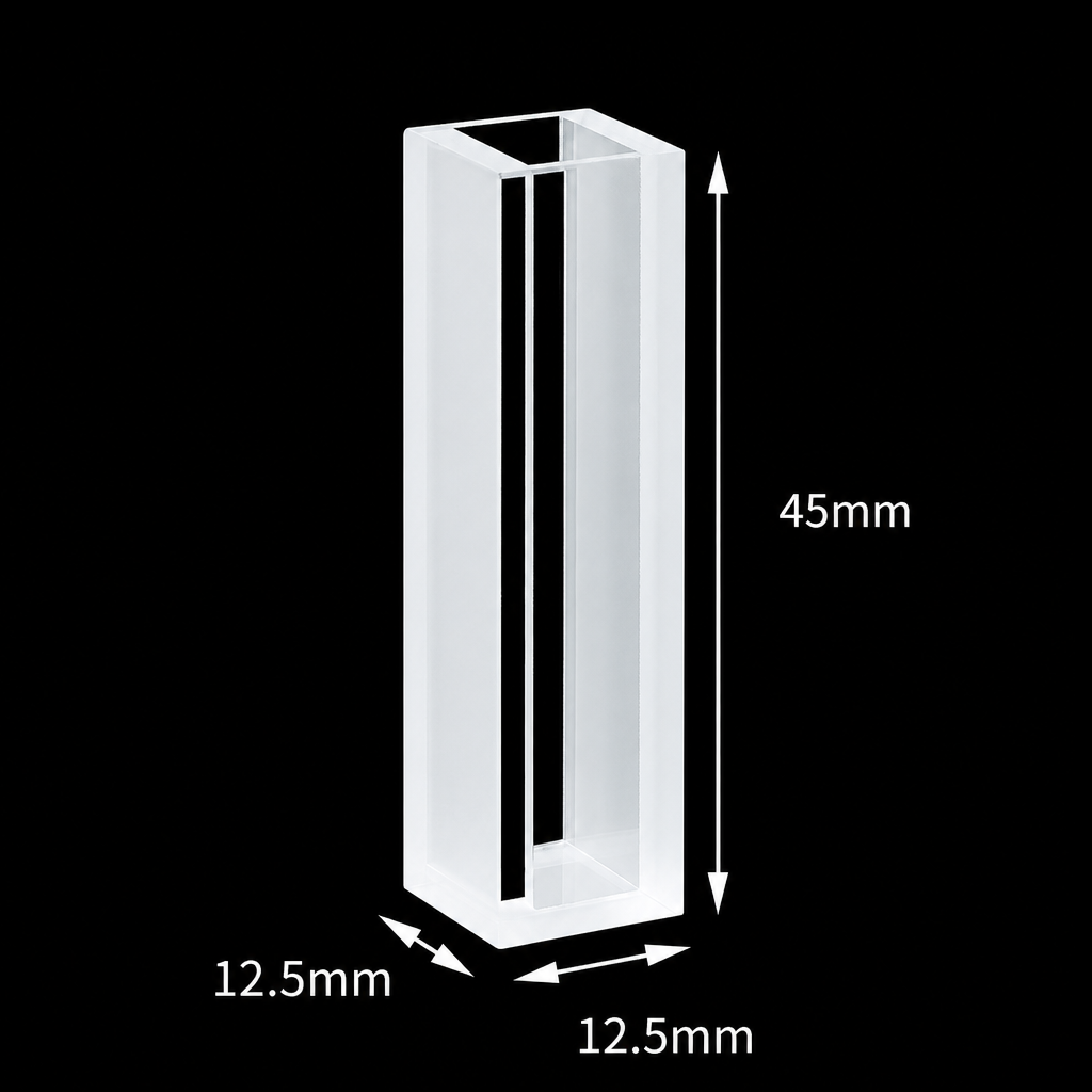 (MQQHC025) Quartz Sample Cell, 10 mm Path, 2.5 mL, Two-Side Light Transmission, 1 Piece