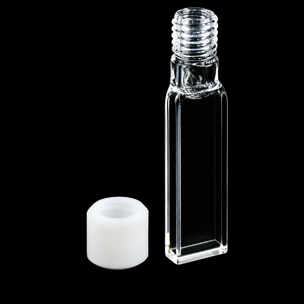 (MQQSC011) Quartz Fluorescence Screw-Top Cuvette, 3 mm Path, 1.05 mL, Four-Side Transmission