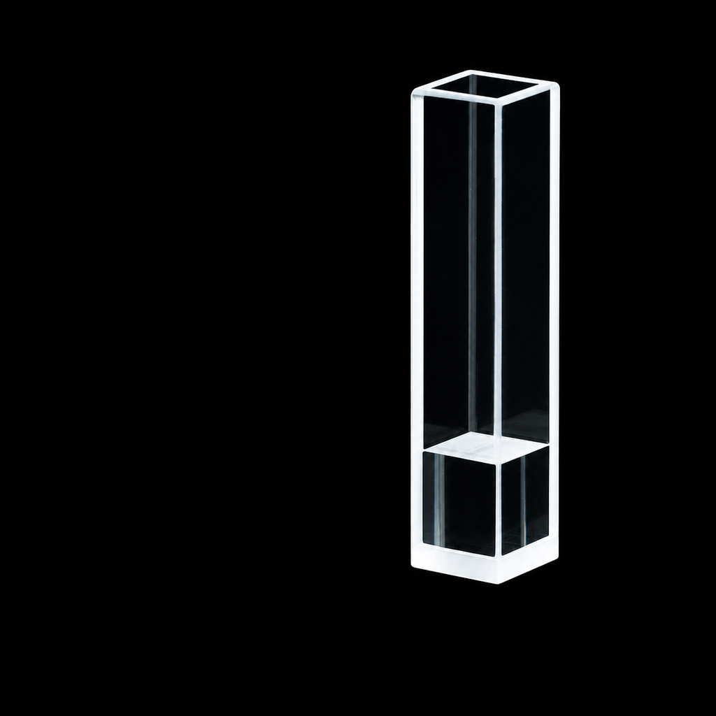 (MQQFL048) Quartz Fluorescence Cuvette, 8 mm Path Length, 2 mL, JGS1, Standard 80, Adhesive-Bonded, 1 Piece