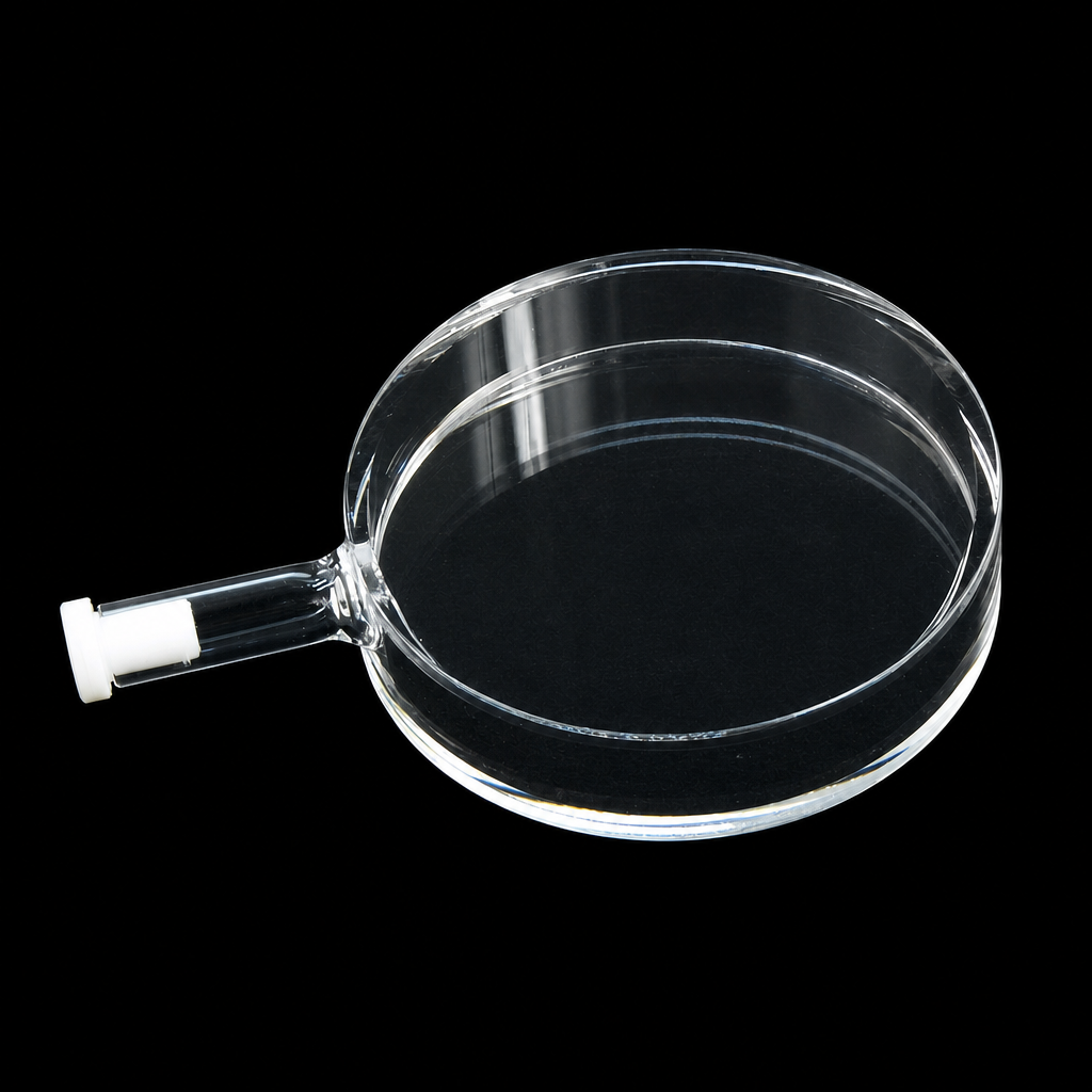 Quartz Atomic Vapor Cell, 10 mm, 20 mL, 14 mm, Quartz, 10 mm, Ø55 mm, Custom Size, 1 Piece