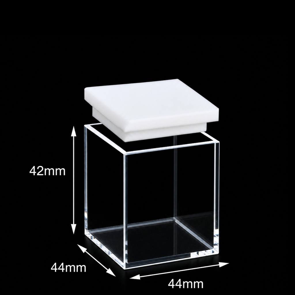 (MQQHC014) Quartz Square Reaction Cell, 40 mm Path Length, 40 × 40 × 40 mm, Five-Way Light, Molded 83, 1 Piece