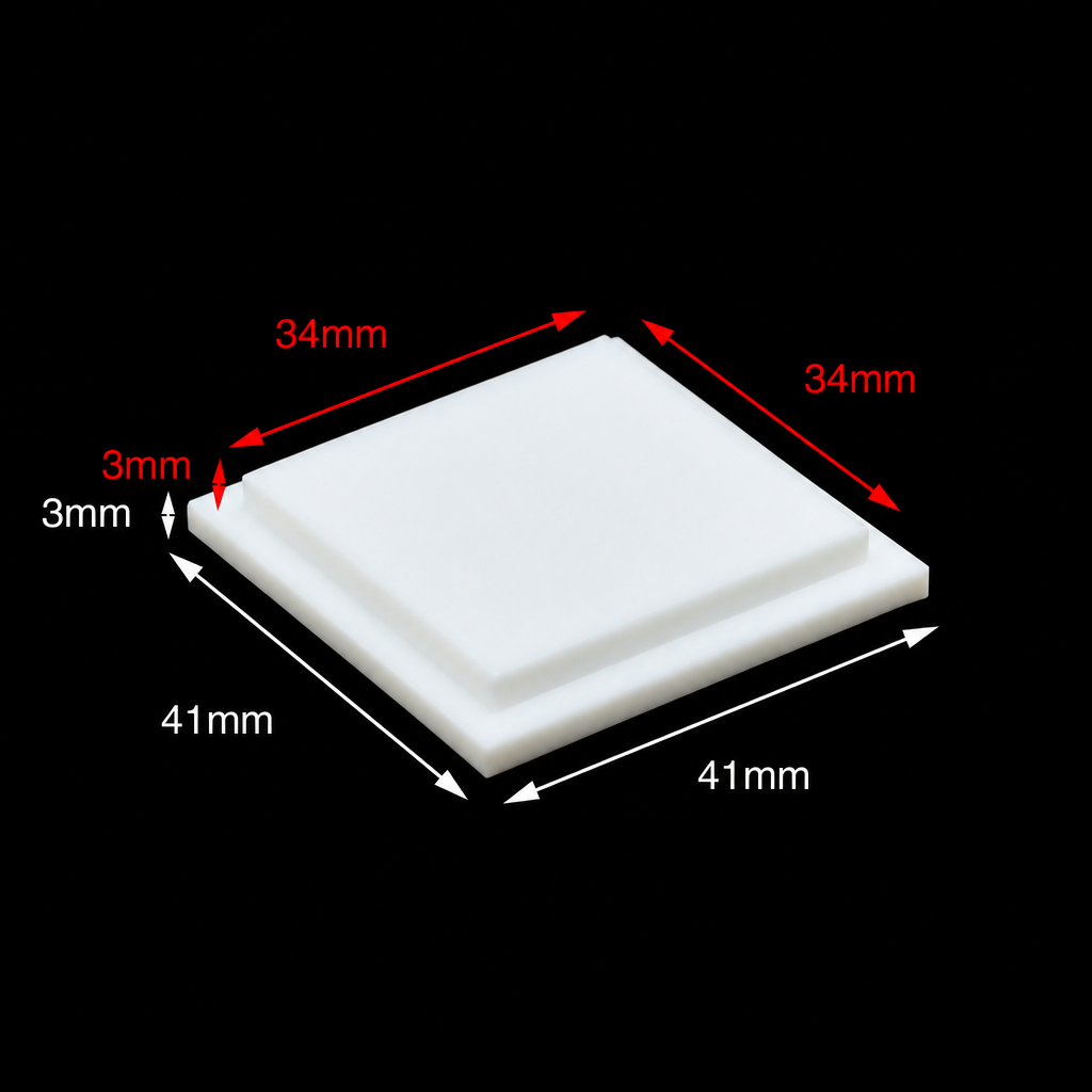 PTFE square cuvette lid, 41 mm outer size, 3 mm thick
