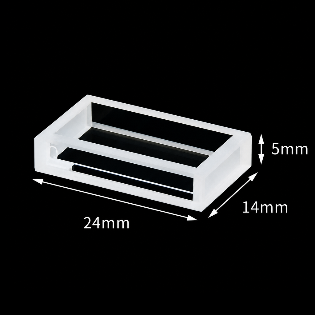 (MQQCU006) Quartz Cuvette, 600 µL, 10 mm Path, 24 × 14 × 5 mm, Adhesive-Bonded