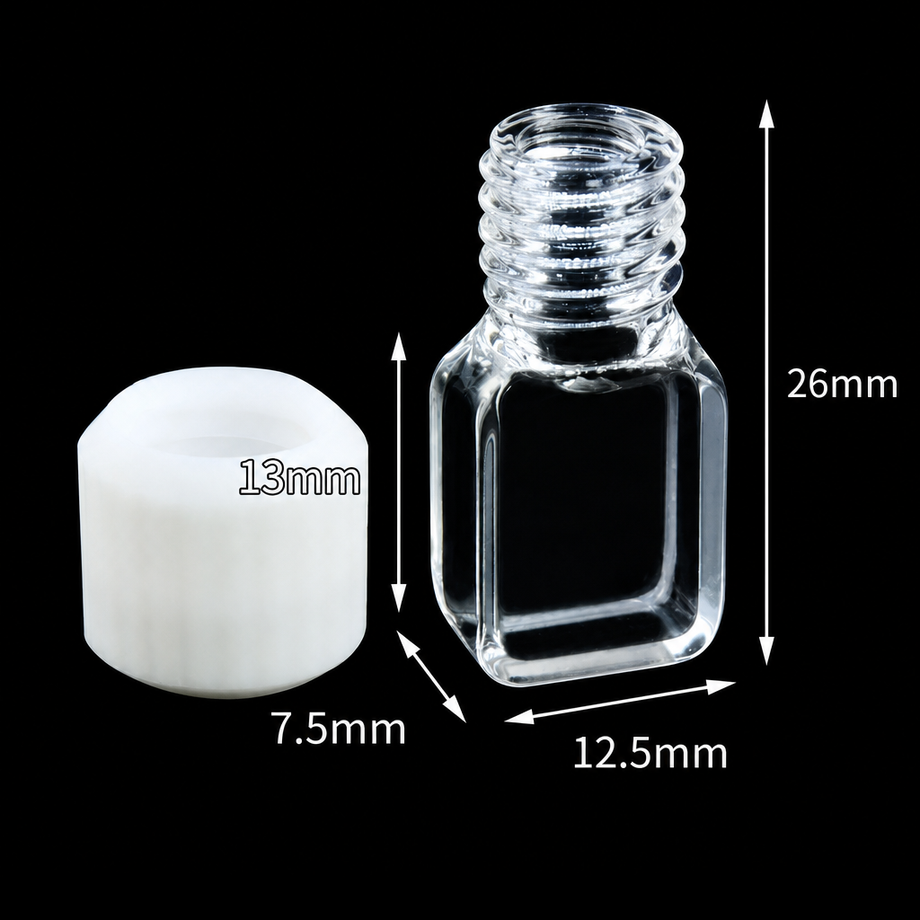 (MQQSC063) Quartz Short-Body Screw-Top Cuvette, 5 mm / 10 mm Dual Optical Paths, 650 µL, Four-Side Light Transmission, 1 Piece
