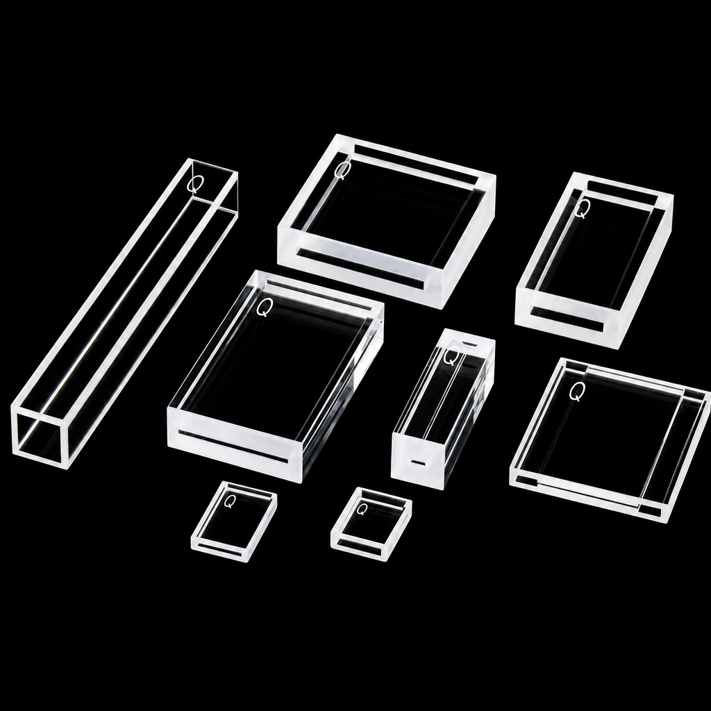 (MQQFC026) Quartz Cuvette Sample Cell, Capacity: 756 µL, Dimensions: 6 × 3 × 42 mm, Two-Side Light-Transmitting Design