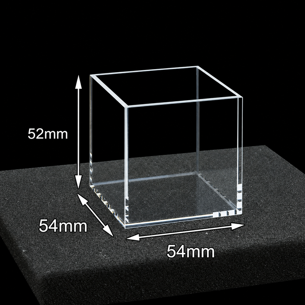 (MQQHC015) Quartz Square Reaction Cell, 50 mm Path Length, 50 × 50 × 50 mm, No Lid, Five-Way Light, Molded 83, 1 Piece
