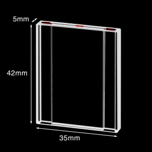 (MQQFC017) Quartz Rectangular Sample Cell, 2 mm / 0.5 mm Separate Gaps, Open at Both Ends