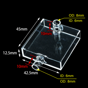 (MQQFC073) Quartz Flow Cell, 40/10 mm paths, 14 mL nominal capacity, Connections on Adjacent Faces