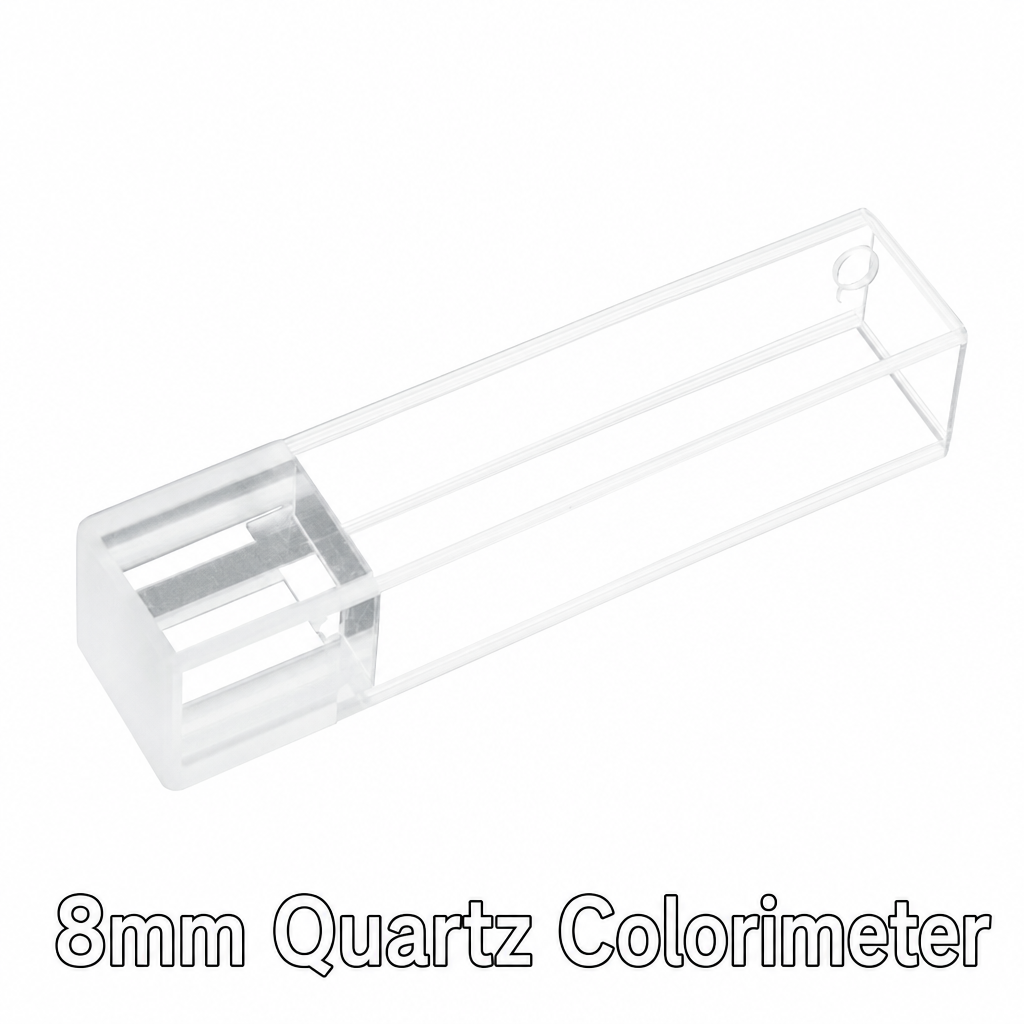 Quartz Fluorescence Cuvette, 8 mm, 2 mL, Quartz, JGS1, Standard 80, Adhesive-Bonded, 1 Piece