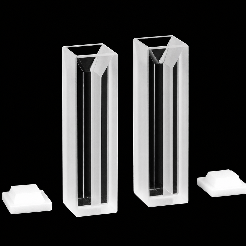 (MQQMC076) Glass Fluorescence Cuvette, 10 mm Path, 3 mm Slit, 1.05 mL, Two-Way Light, 2 Pieces