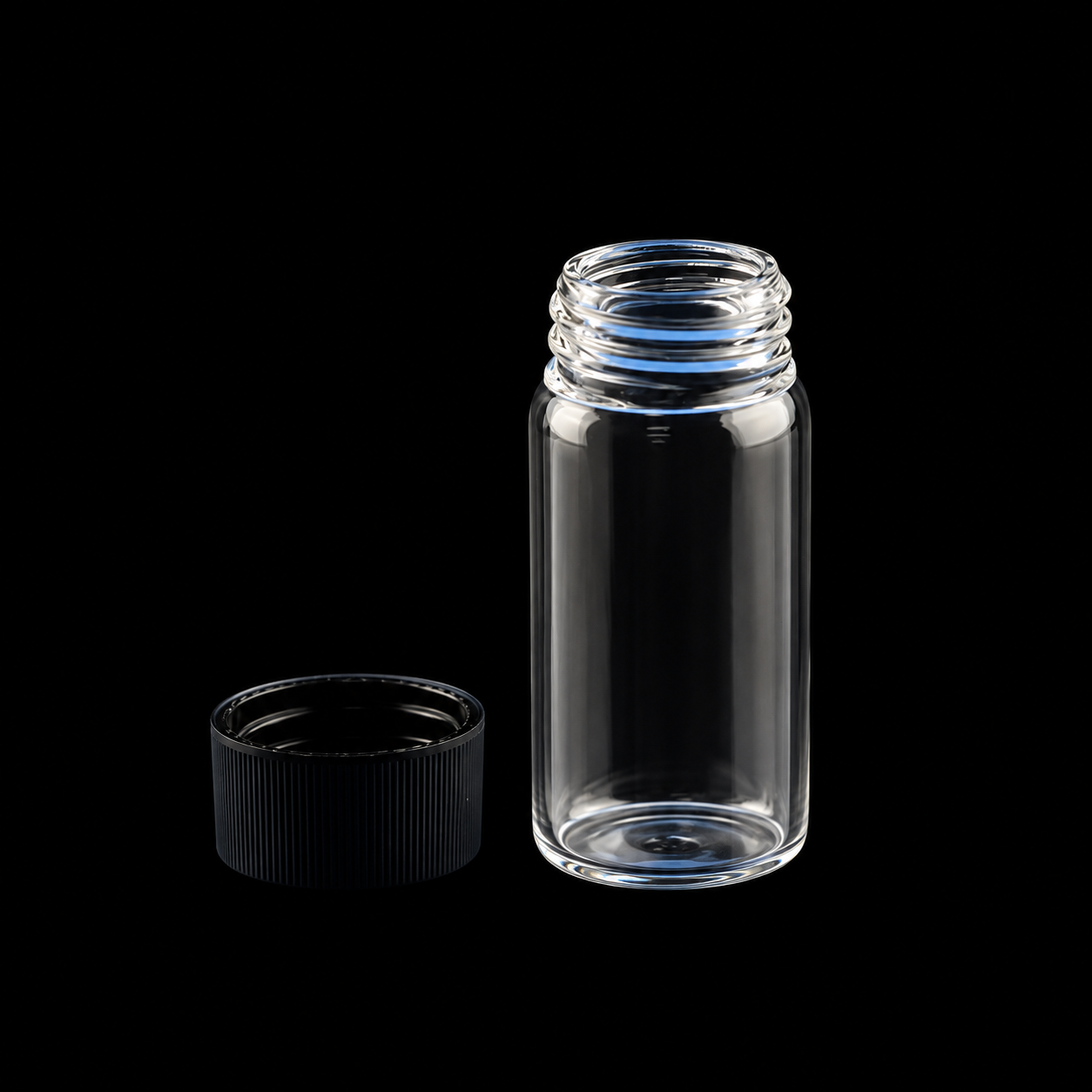 (MQM378) Quartz Screw Sample Vial, Volume: 20 mL, Size: 28 x 58 mm