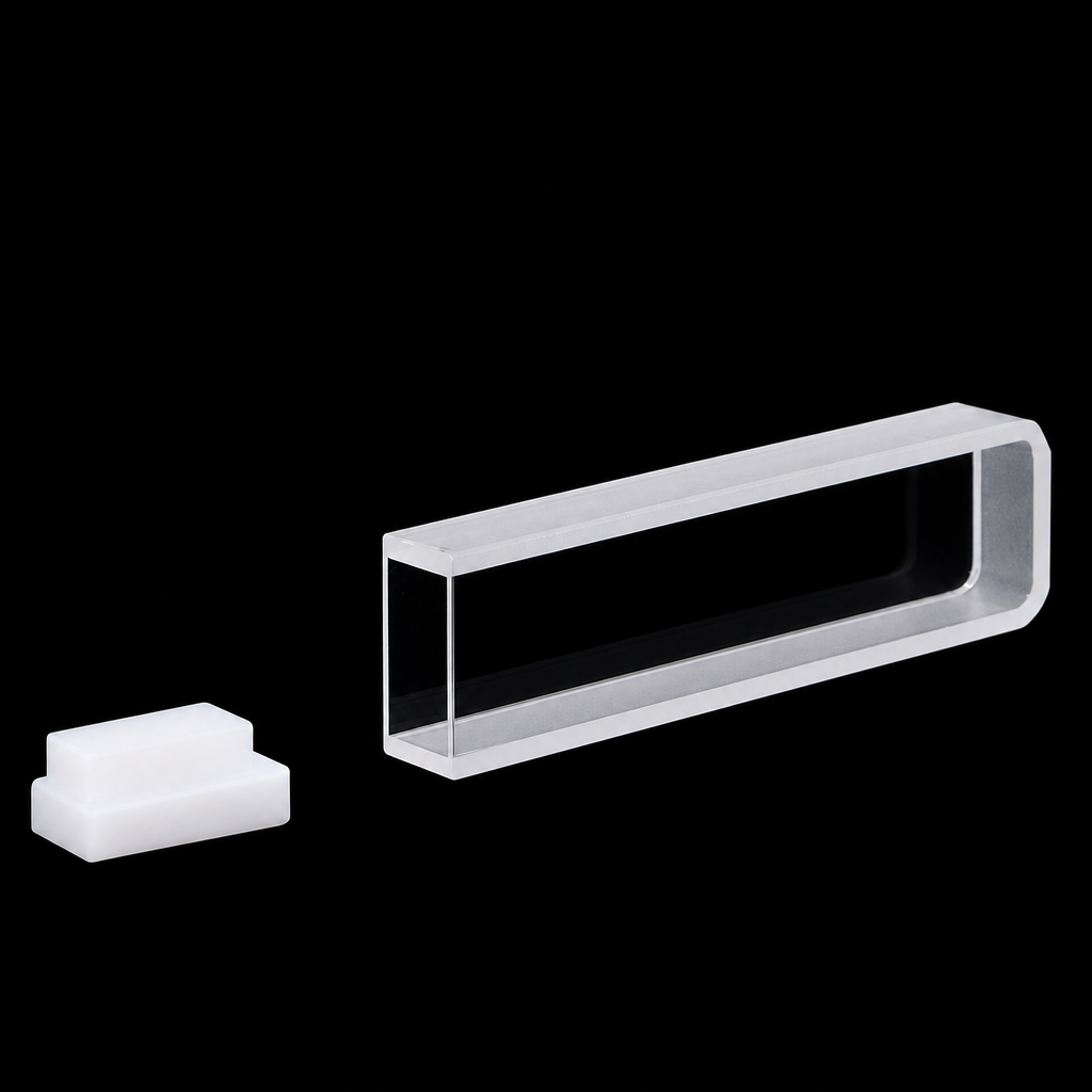 Custom Quartz Cuvette, 5 mm Specification, 0.5 mm Optical-Face Wall