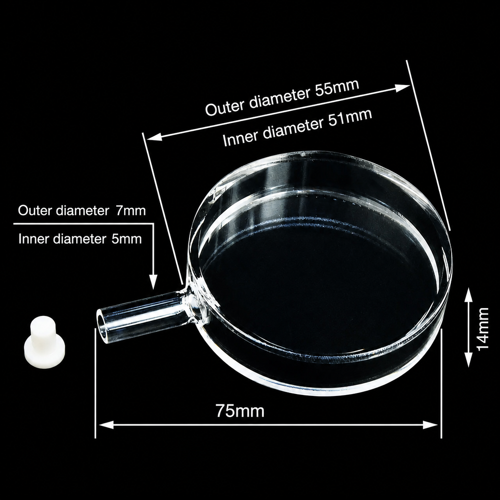 Quartz Atomic Vapor Cell, 10 mm, Quartz, Custom Size, 1 Piece