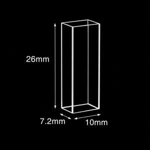 (MQQFC047) Quartz Rectangular Sample Cell, 9/6.2 mm Dual Path, 1.4 mL, Open at Both Ends