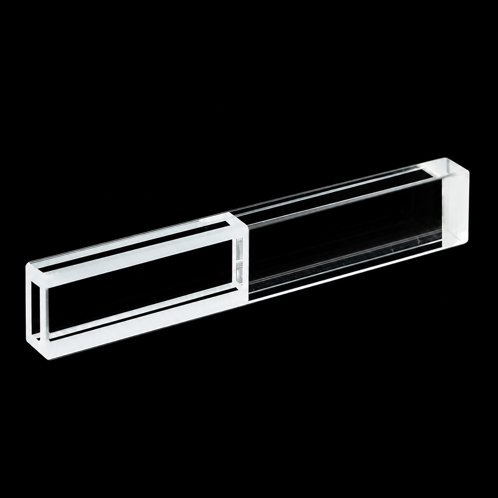Quartz Cuvette, 80 µL, Dual 5 mm and 1 mm Paths, Four-Side Transmission