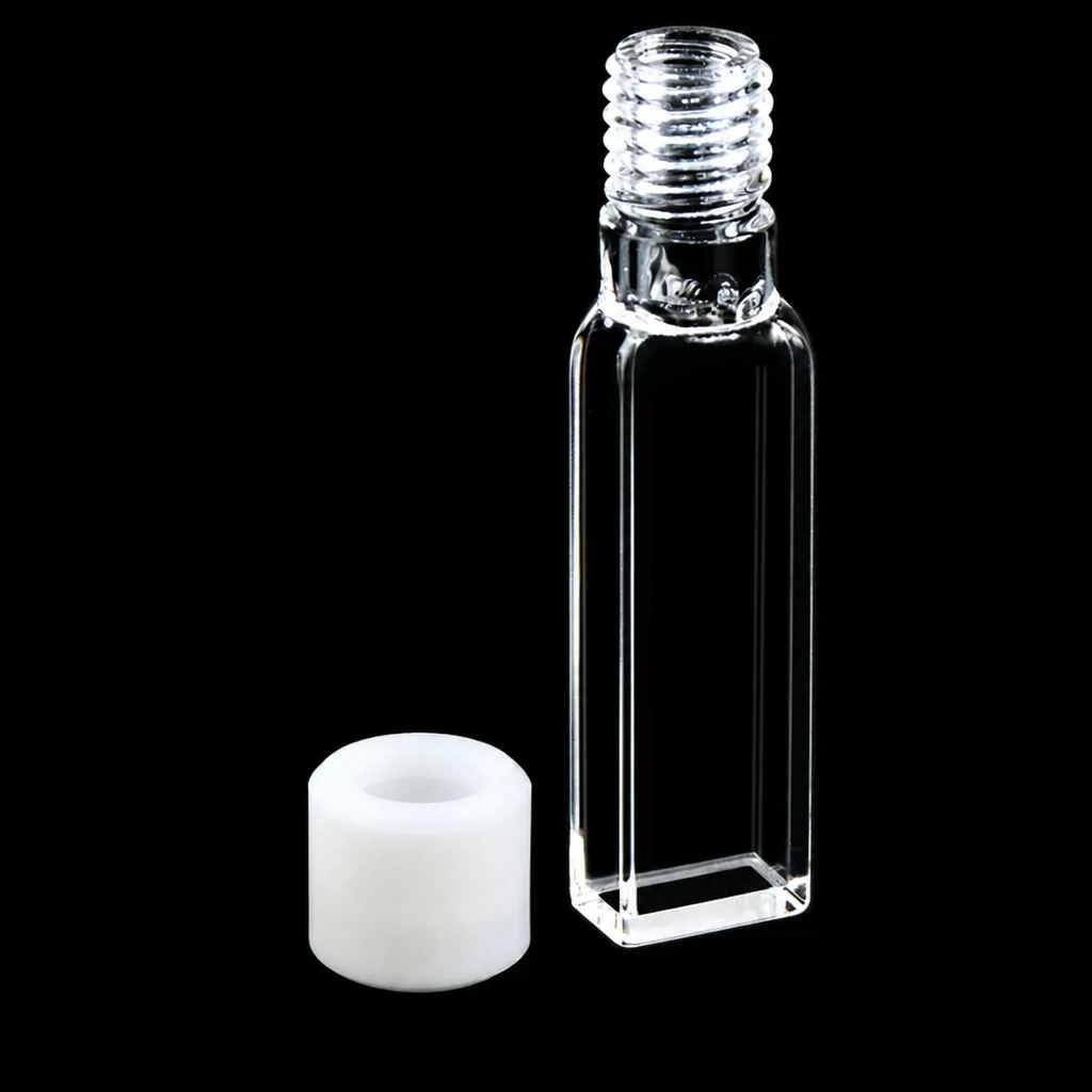 (MQQSC035) Quartz Screw-Top Cuvette, 5 mm Path, 1.75 mL, Four-Side Light Transmission, 1 Piece