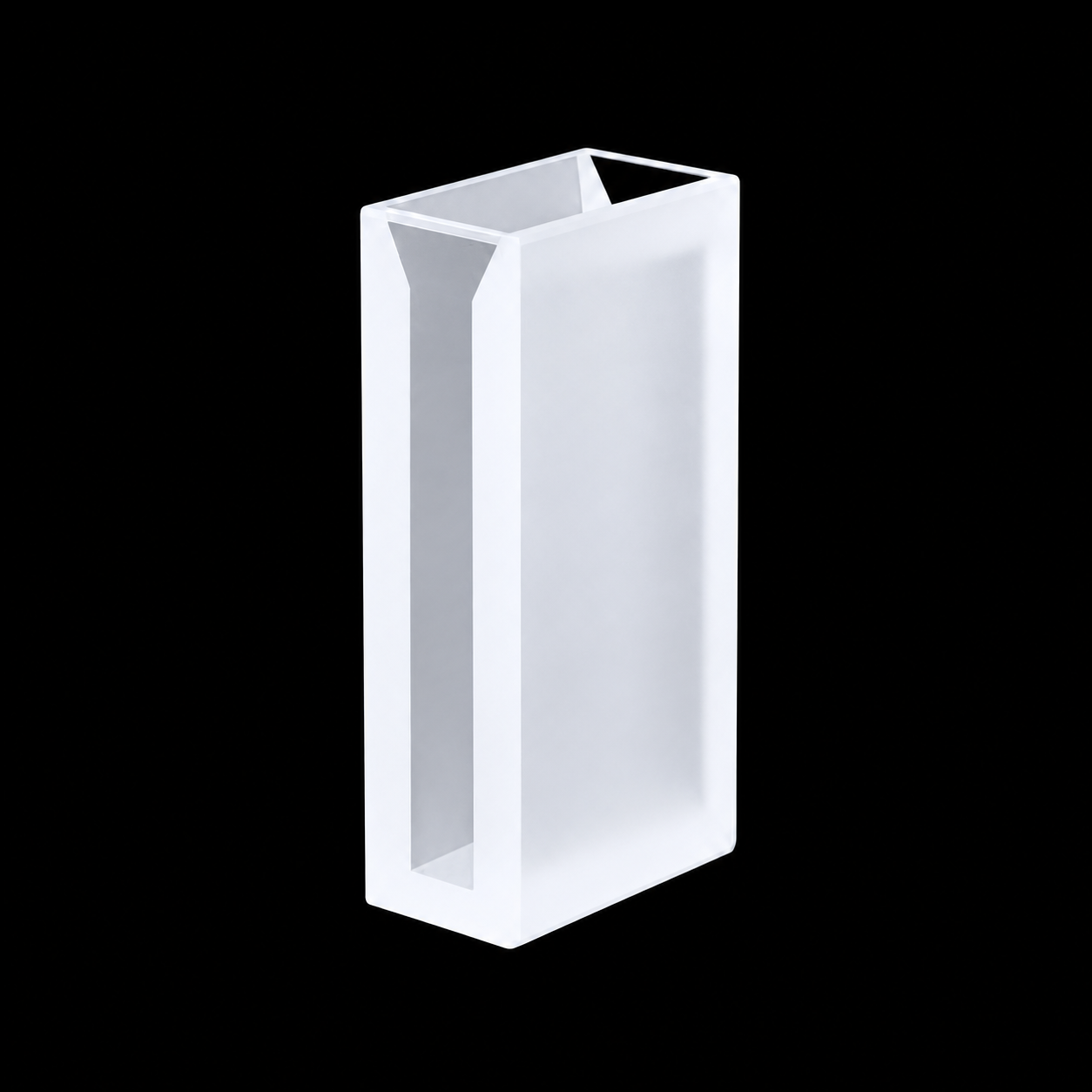 (MQQMC054) Slanted-Mouth Quartz Micro Cuvette, 20 mm Path, 3.5 mL, 5 mm Slit, Two-Way Light, 1 Piece