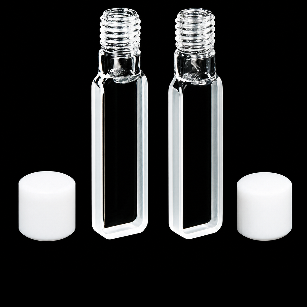 (MQQSC010) Quartz Fluorescence Screw-Top Cuvette, 3 mm Path, 1.05 mL, Two-Side Transmission, 2-Pack