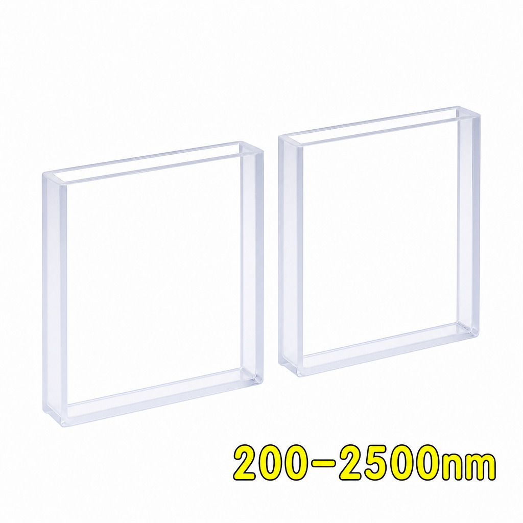 Quartz Large-Window Cuvette, 7 mL, 45 mm, 5 mm, 45 × 45 × 7 mm, Quartz, Two-Way Light, 1 Piece