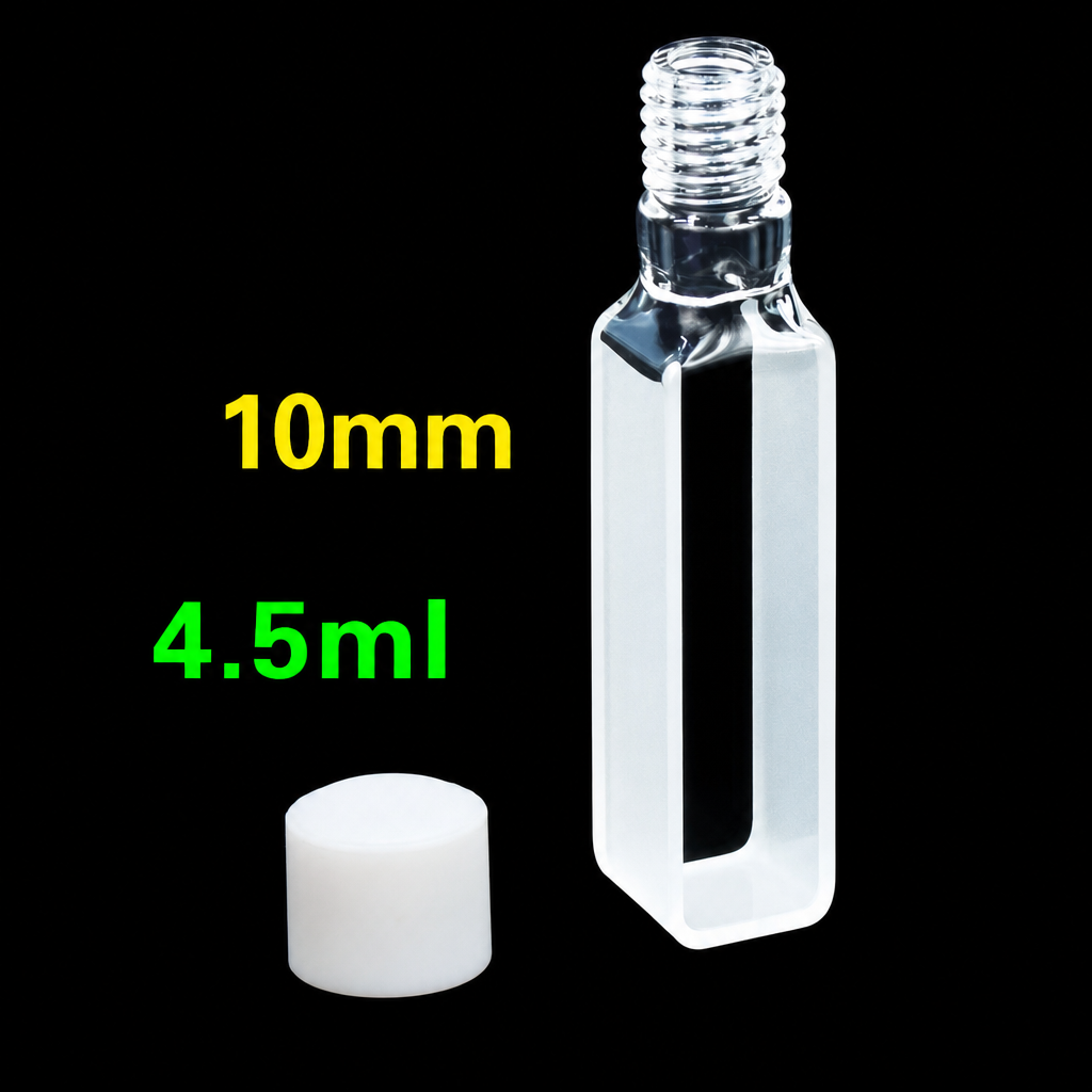 (MQQSC026) Quartz Screw-Top Cuvette, 4.5 mL, 10 mm Path, 60 mm Body Height