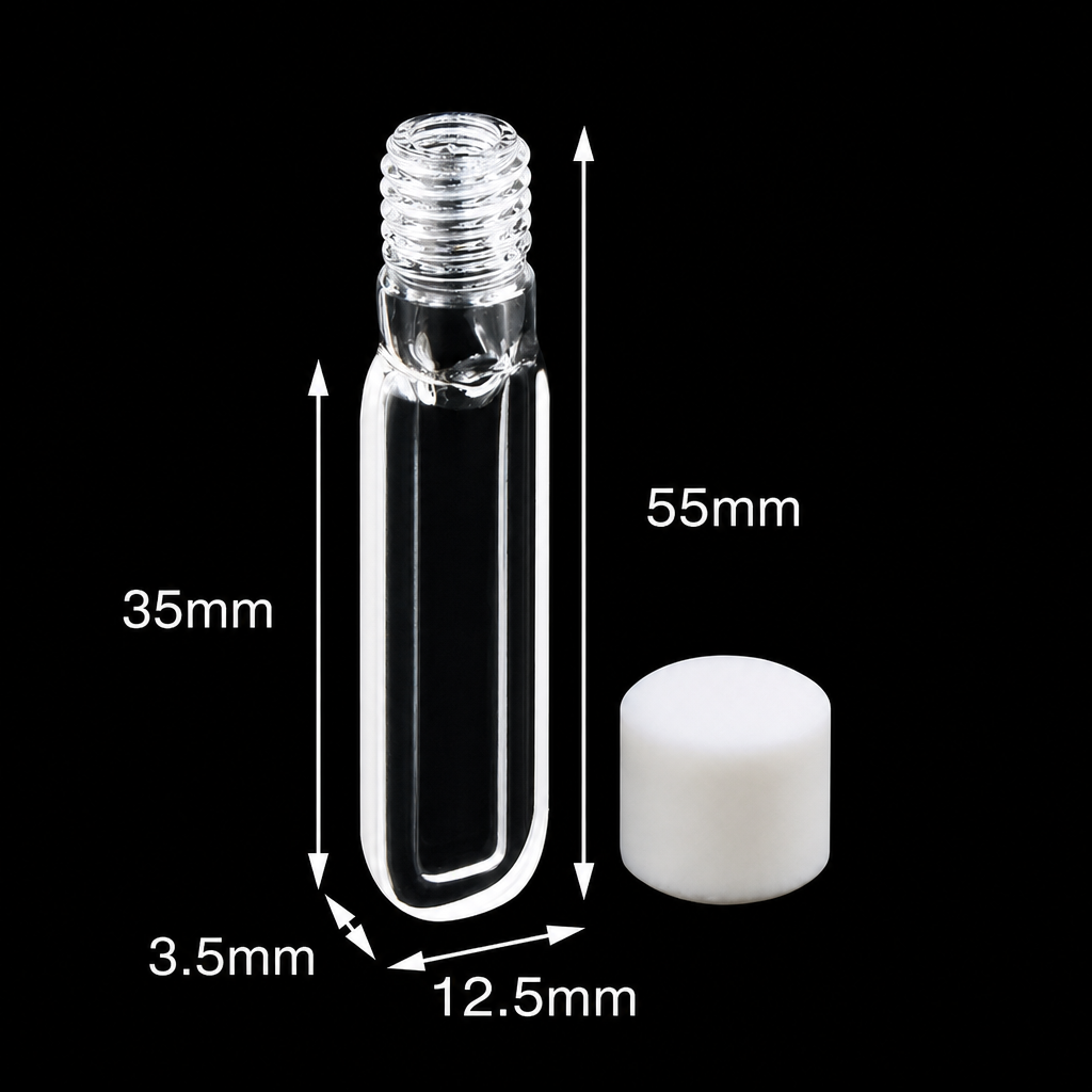 Quartz Screw-Top Cuvettes, 1 mm Path, 260 µL, 2-Pack