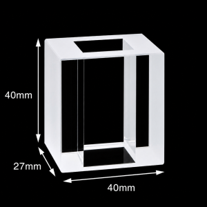 (MQQFC020) Quartz Cuvette Sample Cell, Capacity: 12 mL, Dimensions: 20 × 15 × 40 mm, Two-Side Light-Transmitting Design, Adhesive-Bonded Construction, 1 Piece
