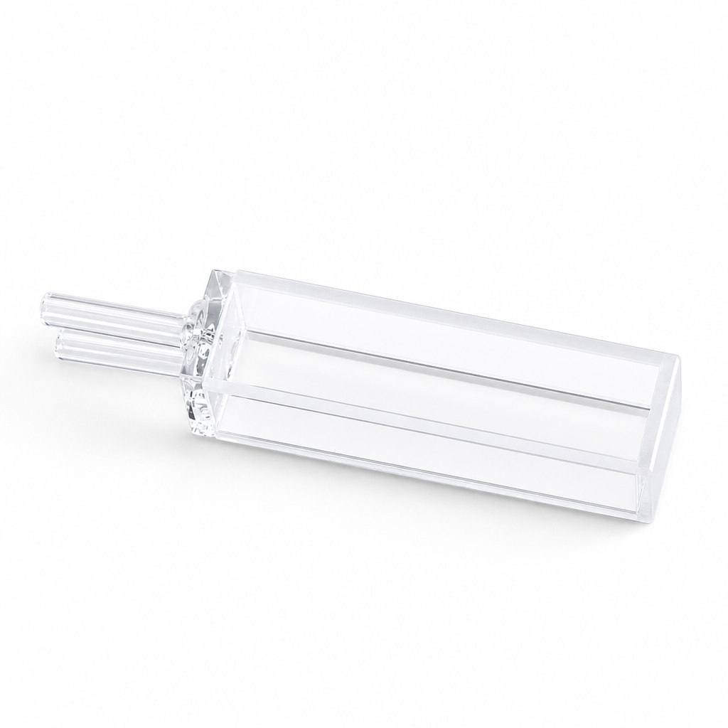 (MQQFL019) Quartz Fluorescence Flow Cell, Path Length: 10 mm, Capacity: 3.5 mL, Four-Side Light-Transmitting Design
