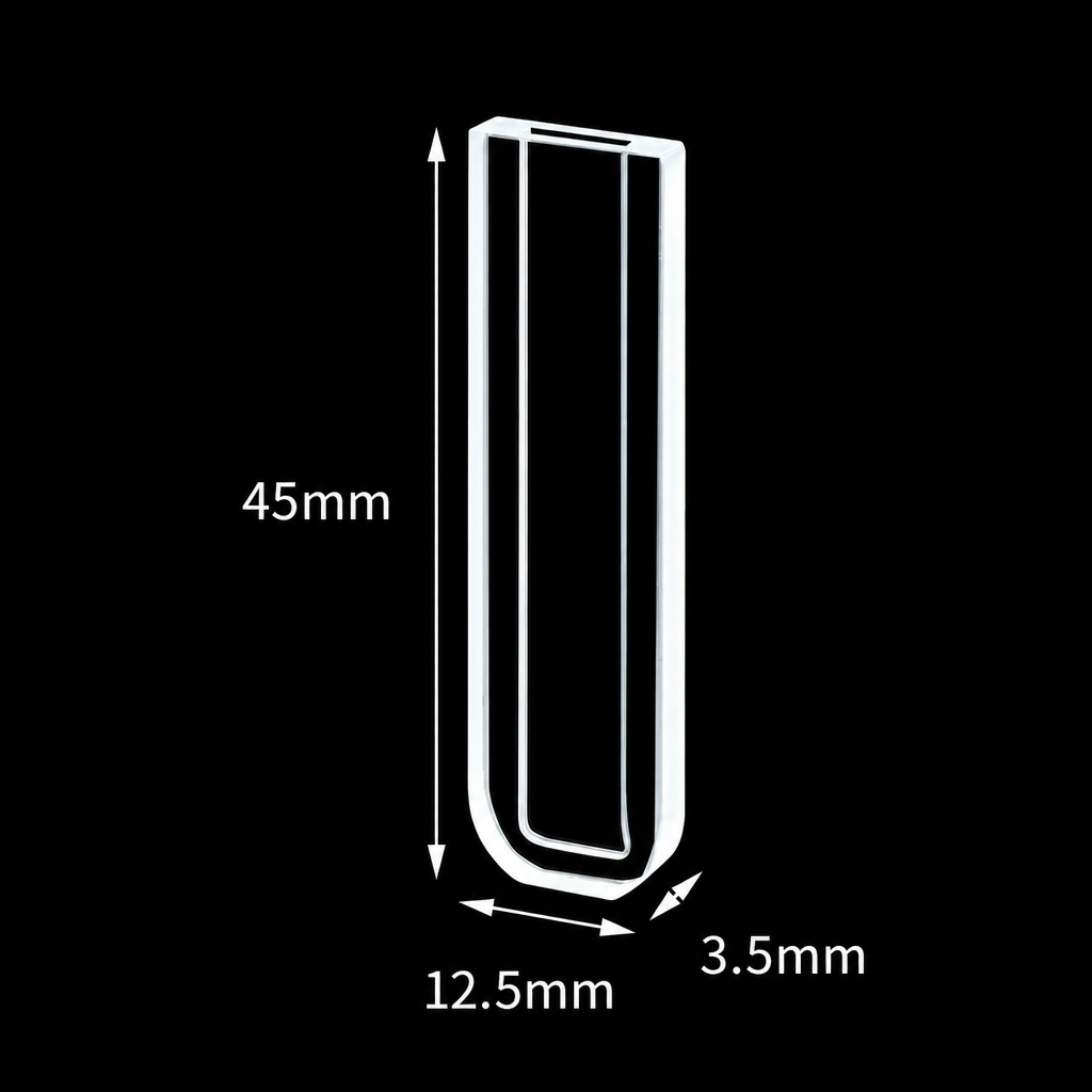 Custom Quartz Cuvette, 1 mm Version, No Lid, with Storage Box