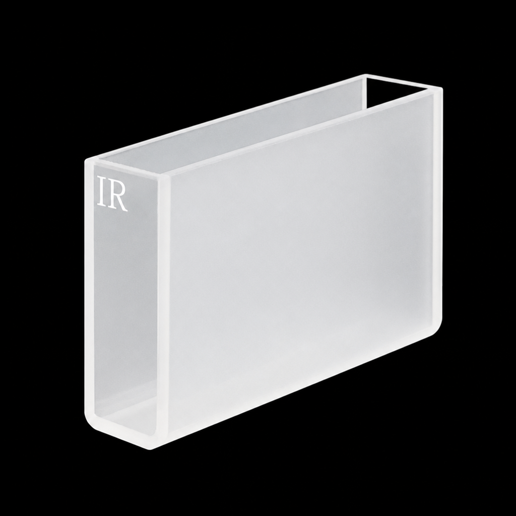 (MQQIR006) Infrared Quartz Cuvette, 47.5 mm Optical Path, 10 mL, 50 × 12.5 × 30 mm, Two-Sided Light Transmission, 1 Piece
