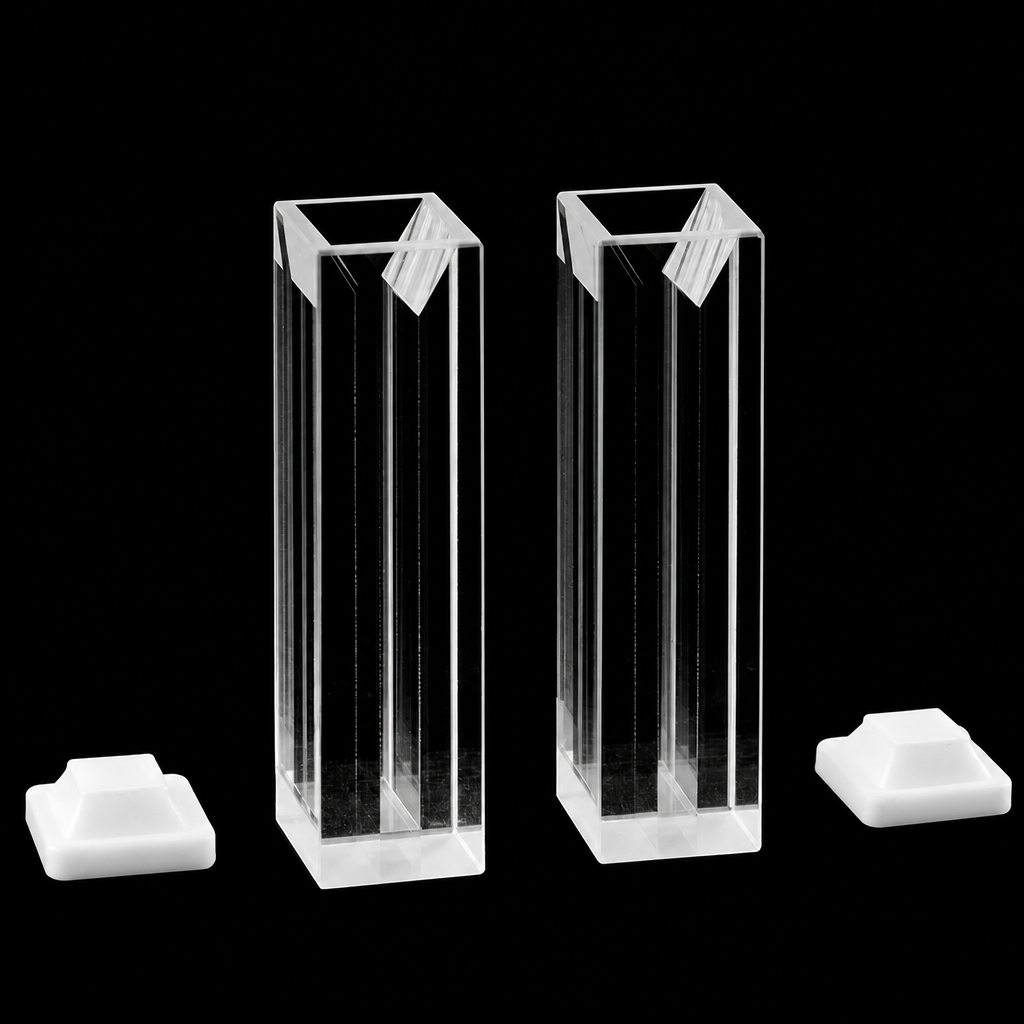 (MQQMC066) Glass Fluorescence Micro Cuvette, 10 mm Path, 3 mm Slit, 1.05 mL, Four-Way Light, Pack of 2