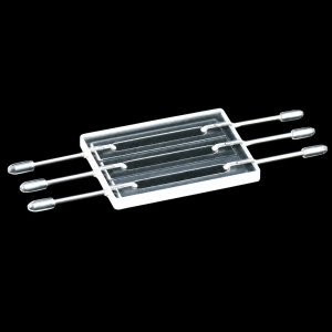 (MQQFC006) Quartz Three-Channel Counting Flow Cell, 0.2 mm path length, approximately 42 mm overall length, 1 piece
