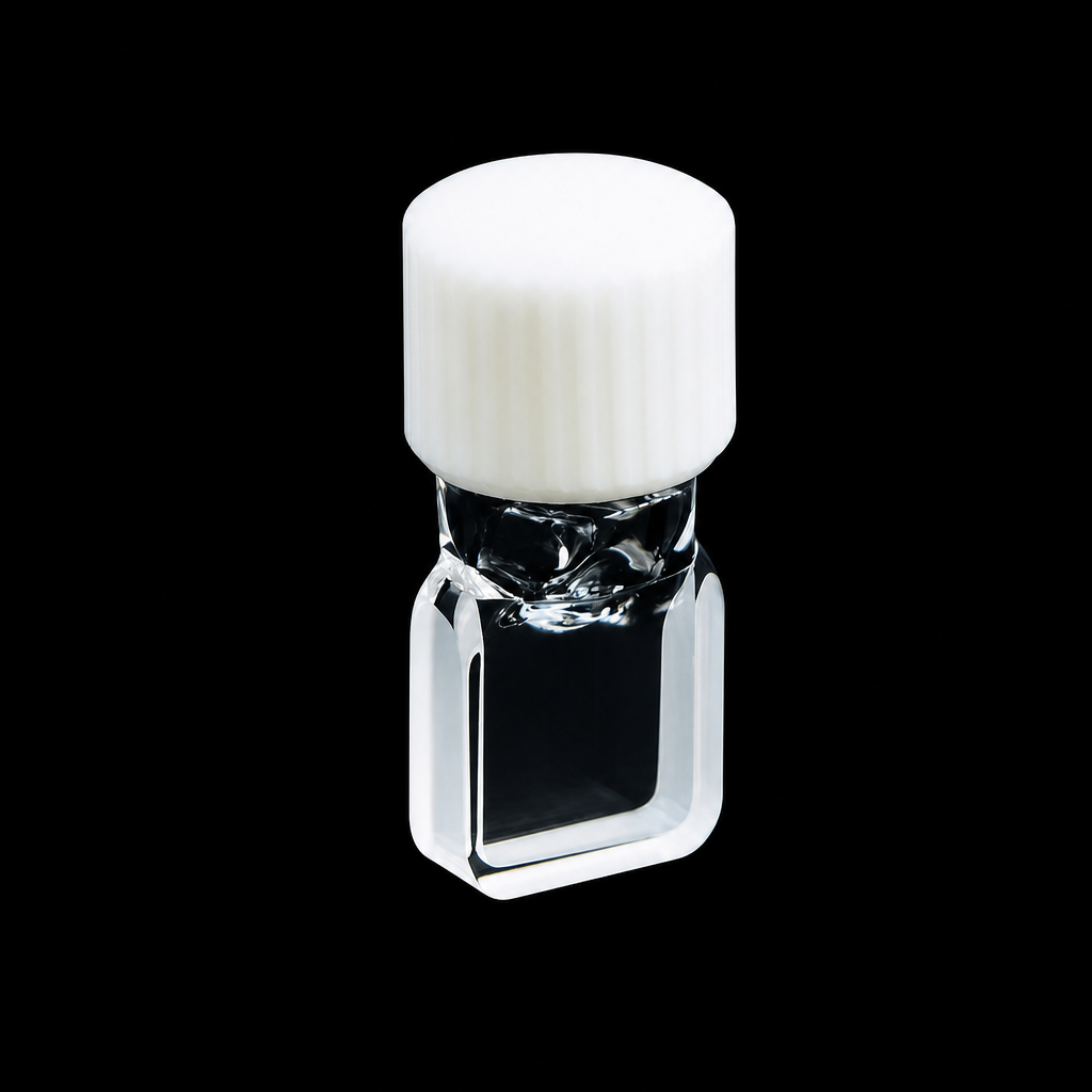 Quartz Screw-Top Cuvette, 480 µL, 3 mm Path, 15 × 5 × 13 mm Body