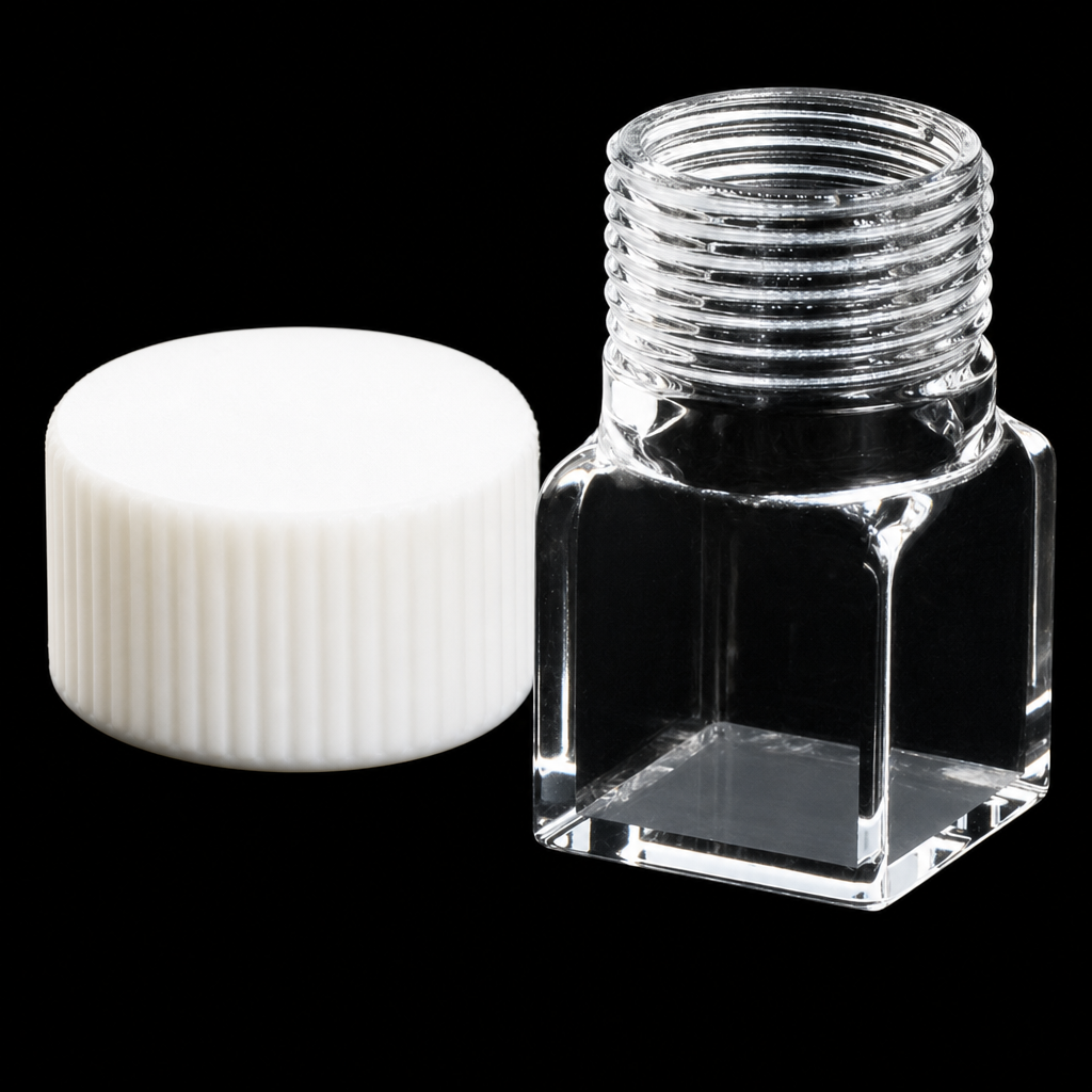 (MQQFC066) Quartz Flow Cell, 4.5 mL, 16 mm, Flat Bottom, Threaded, Molded 83, Optically Contacted One-Piece Construction, 1 Piece