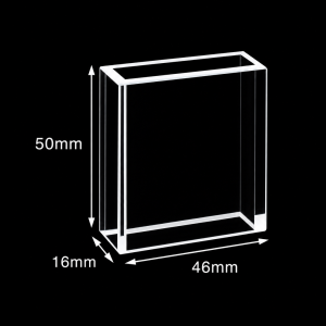 (MQQFC022) Quartz Cuvette Sample Cell, Capacity: 20 mL, Dimensions: 40 × 10 × 50 mm, Four-Side Light-Transmitting Design, Optical-Cement-Bonded Integrated Construction, 1 Piece