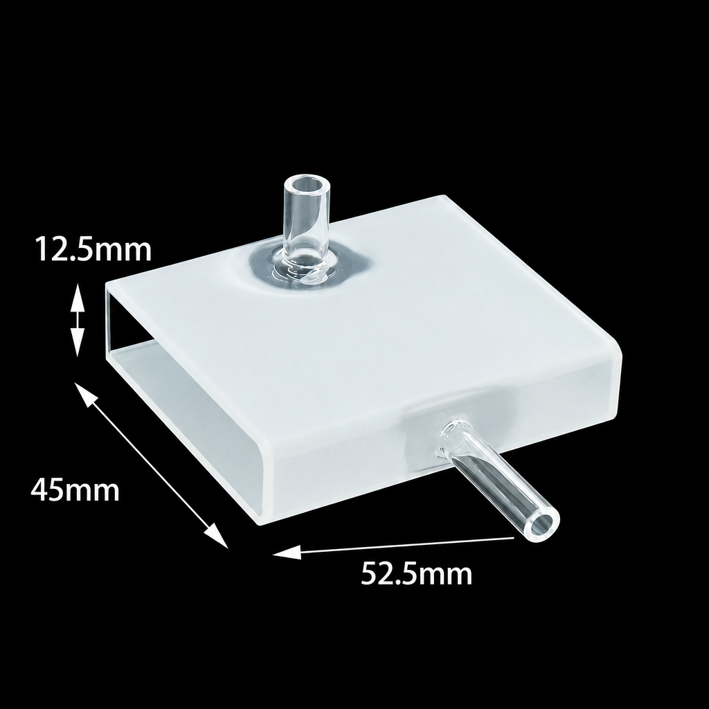 (MQQFC121) Quartz Flow Cell, 50 mm Path, 10 mL, 52.5 × 45 × 12.5 mm