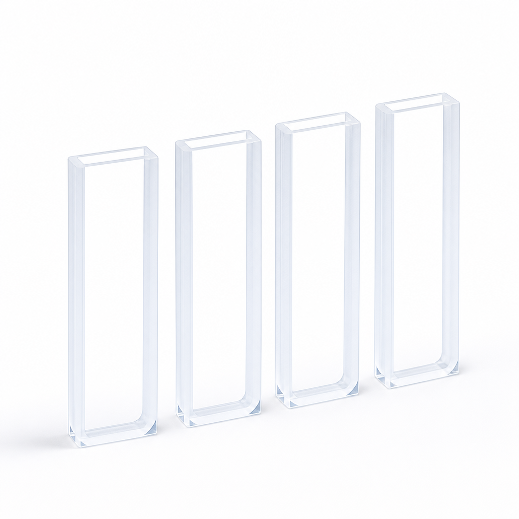 (MQGSC006) Glass Cuvette, 3 mm Path Length, 1.05 mL, Pack of 4, with Caps