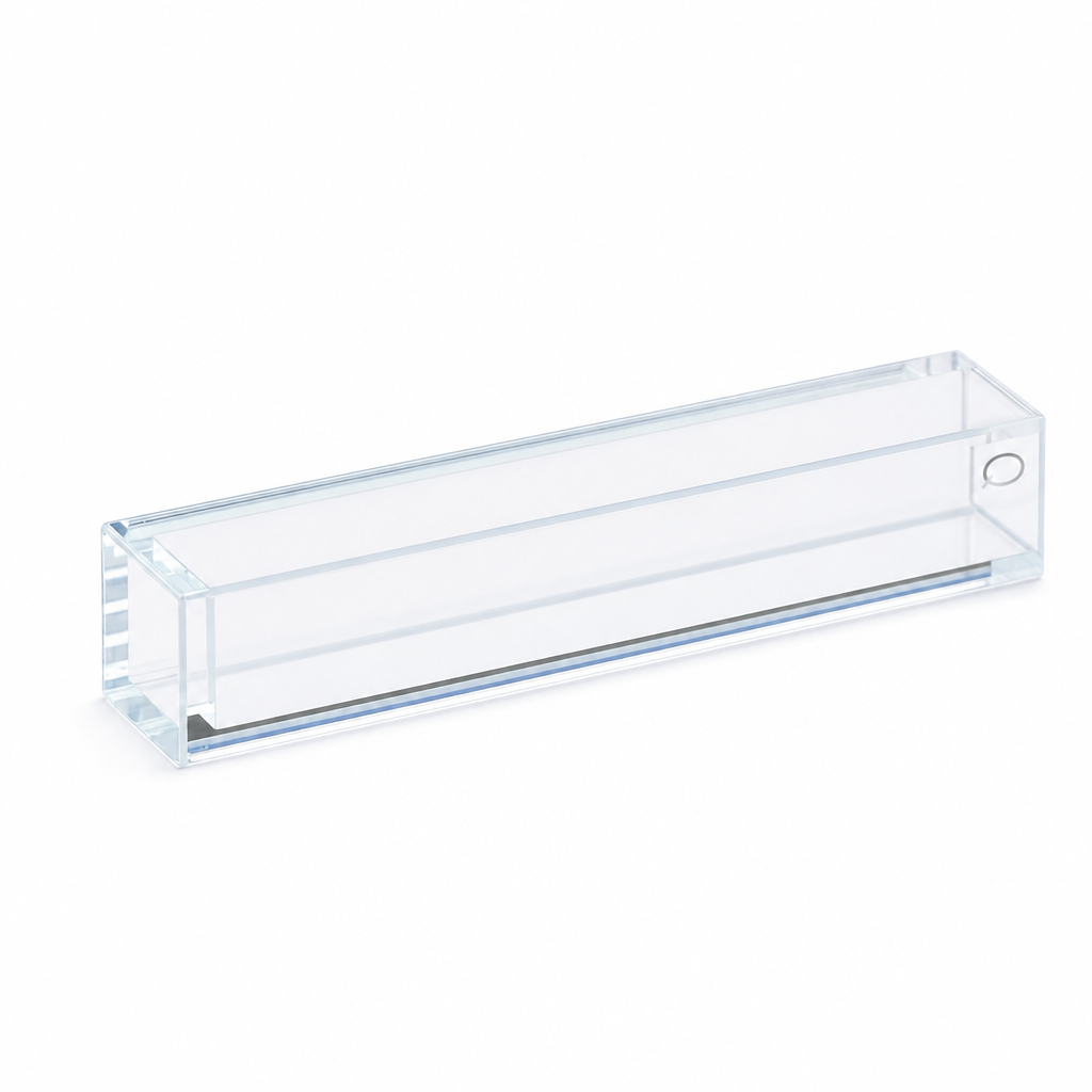Quartz Fluorescence Cuvette, 6 mm, 1.2 mL, Quartz, JGS1, Molded 83, Optically Contacted One-Piece Construction, 1 Piece
