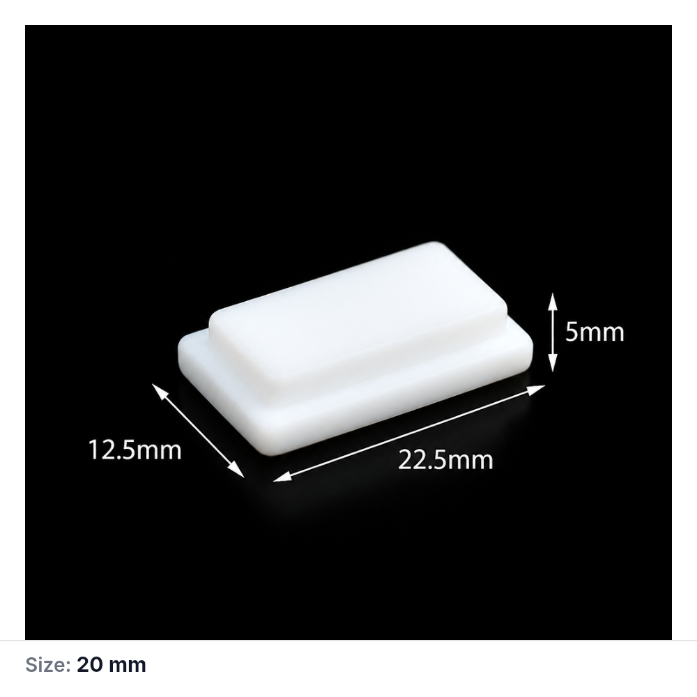 White PTFE cuvette lid for 20 mm path cuvette, listed size 22.5 × 12.5 × 5 mm, 1 Piece