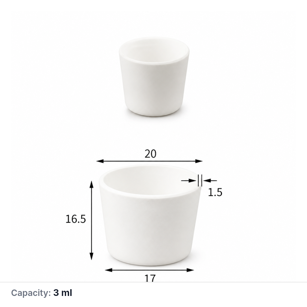 (MQACR102) Alumina Arc Crucible, 20 mm OD, 3 mL, 5 g, 1 Piece