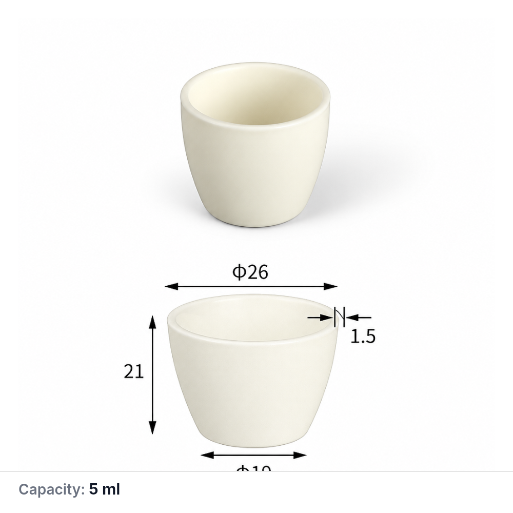(MQACR103) Round-Arc Alumina Crucible, 5 mL, 8.5 g, 1 Piece