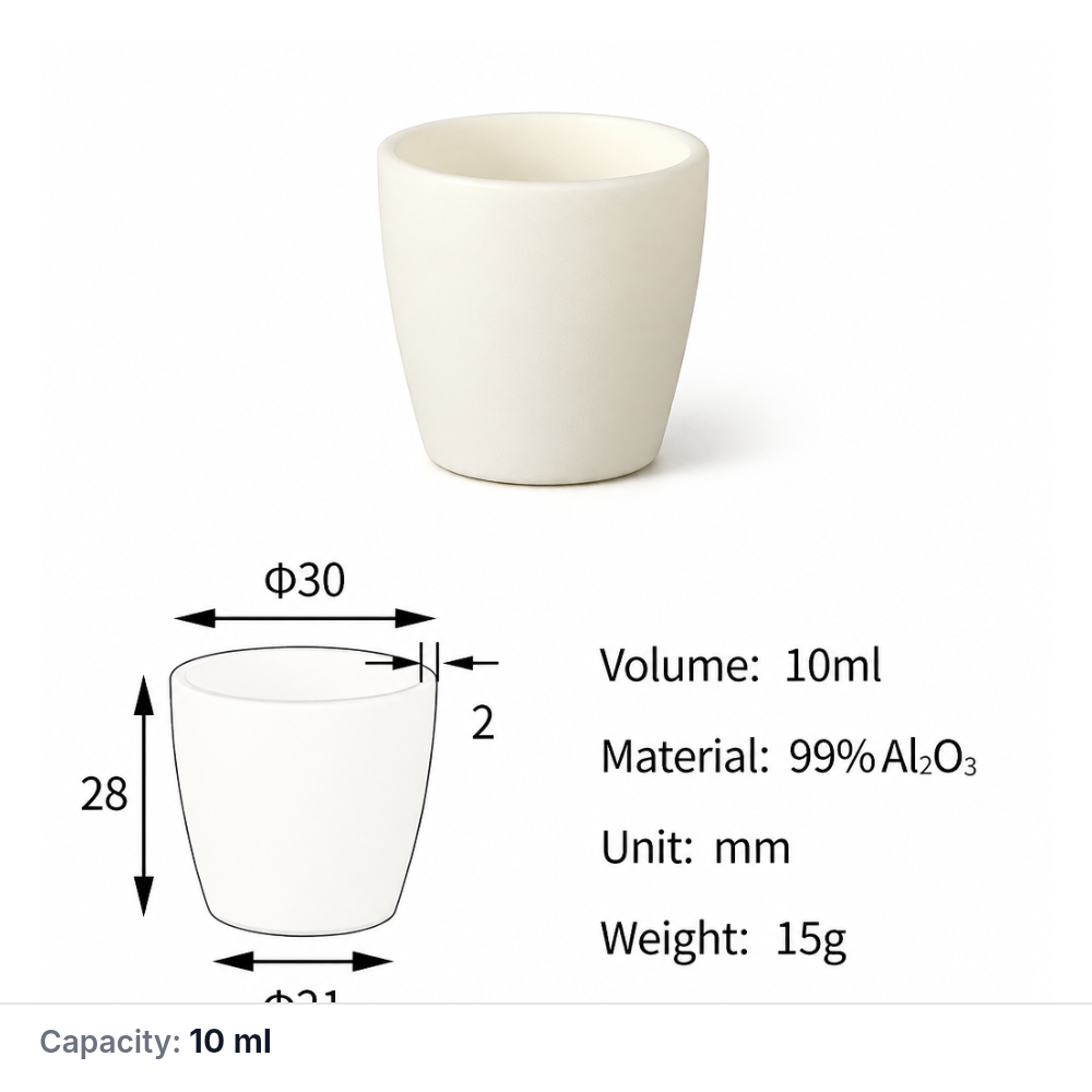(MQACR105) Alumina Arc Crucible, 10 mL, 15 g, 1 Piece