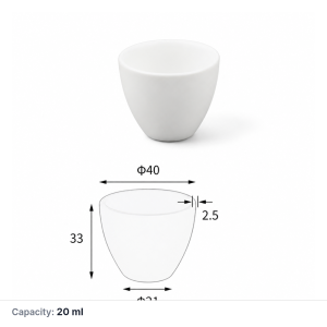 (MQACR109) Alumina Round-Arc Crucible, 20 mL, 30 g, 1 Piece