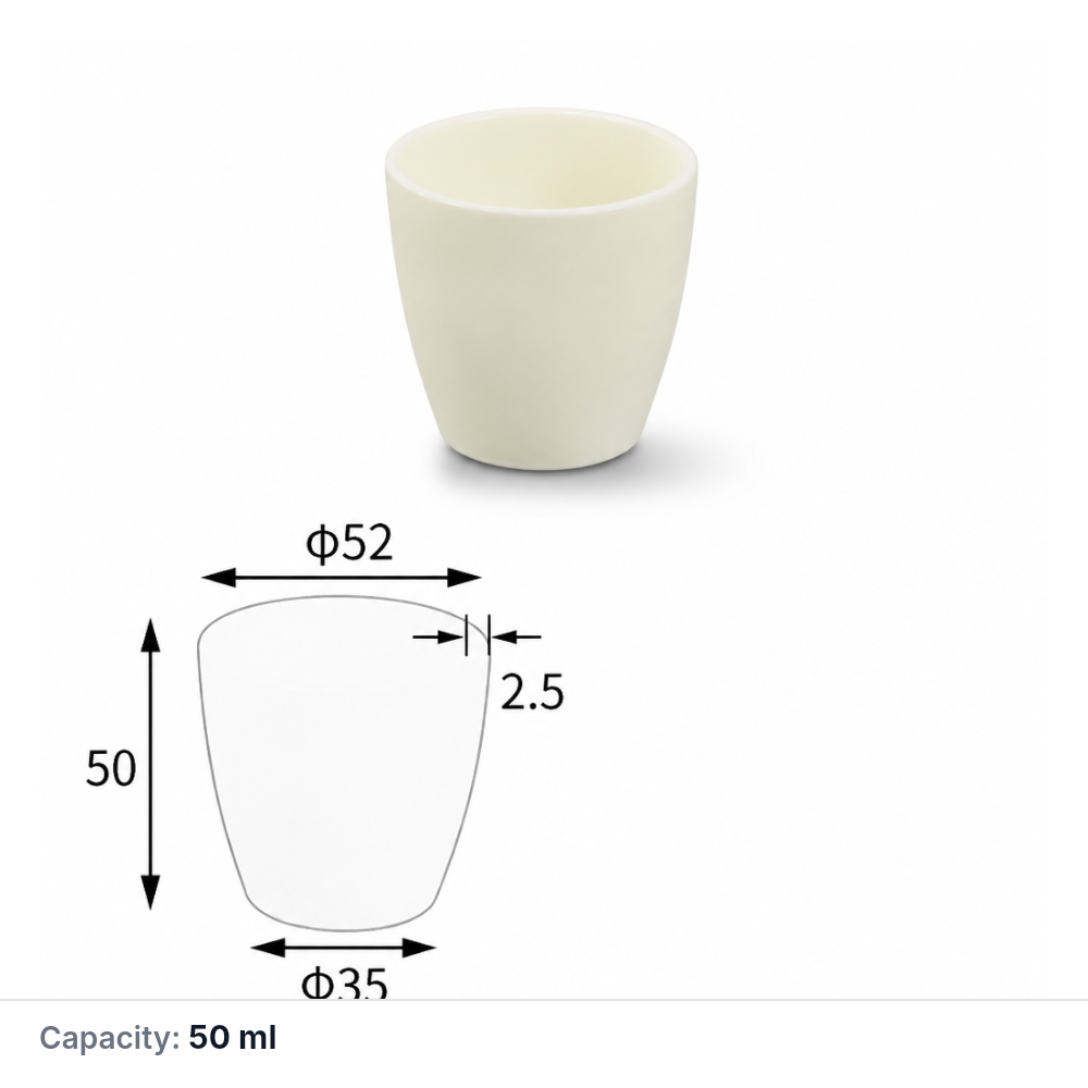 (MQACR114) Alumina Round-Arc Crucible, 50 mL, 68.5 g, 1 Piece