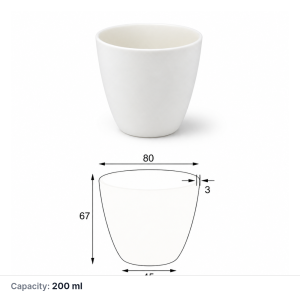 (MQACR122) Alumina Arc-Shaped Crucible, 80 mm OD, 200 mL, 200 g, 1 Piece