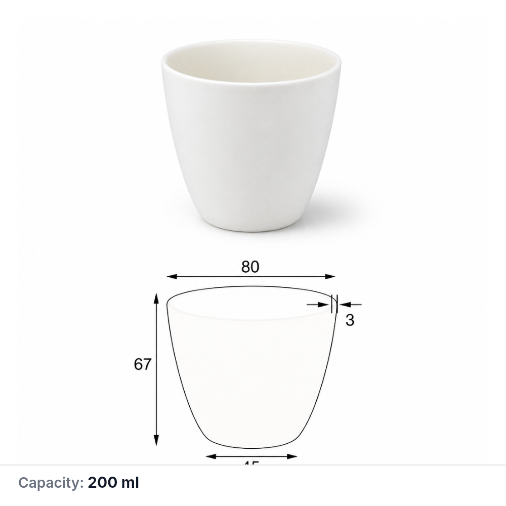 (MQACR122) Alumina Arc-Shaped Crucible, 80 mm OD, 200 mL, 200 g, 1 Piece