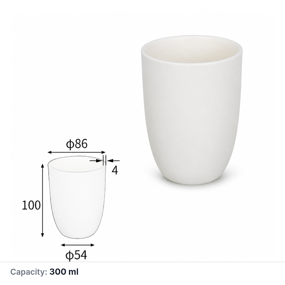 (MQACR124) Alumina Arc-Shaped Crucible, 300 mL, 520 g, 1 Piece